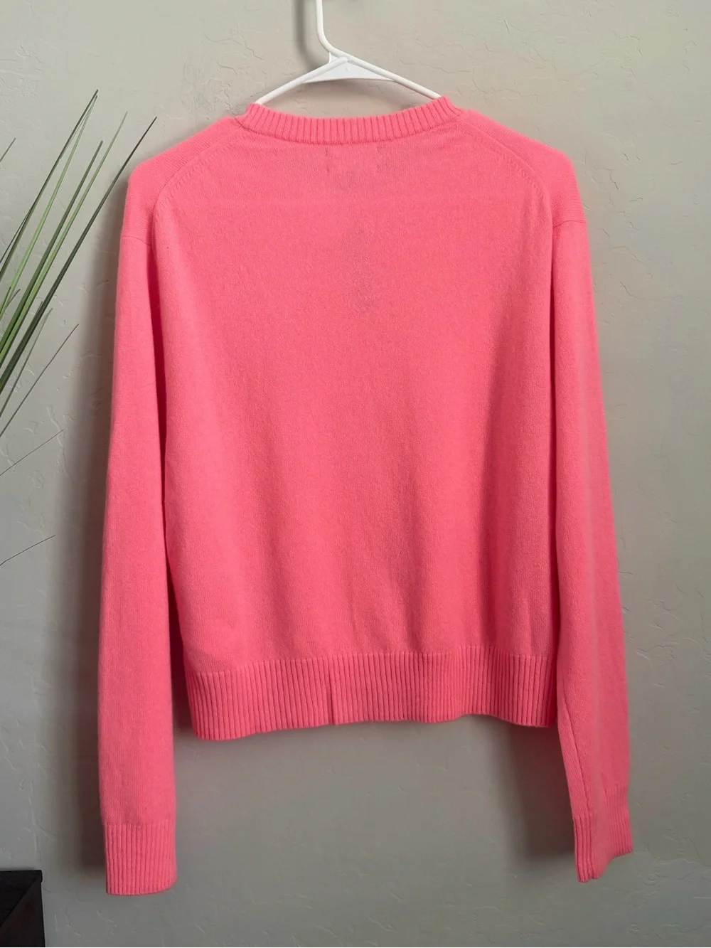 NWT J.Crew 100% Cashmere Cardigan Neon Pink Good Cashmere Standard Medium